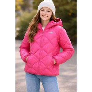 The North Face Reversible Puffer Jacket Girls Size 18 XL Pink Outer Wear Winter